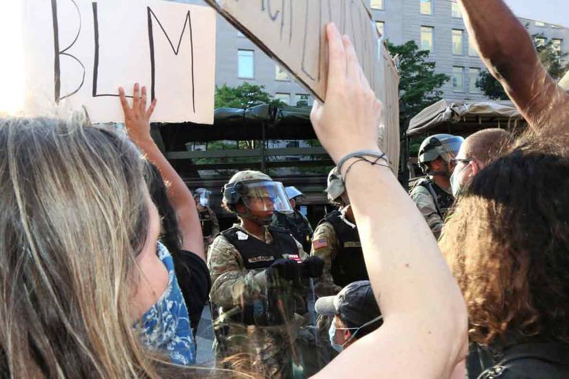 'It's a Little Conflicting:' Guard Troops Hold the Line on Fellow ...