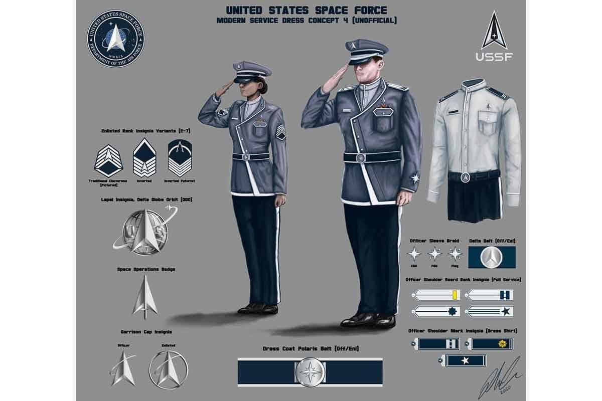 dress blues space force No, That Uniform Design on Social Media Isn't Real, Officials Say size:7Y global-end_use-Occasion Kaiia - One Shoulder
