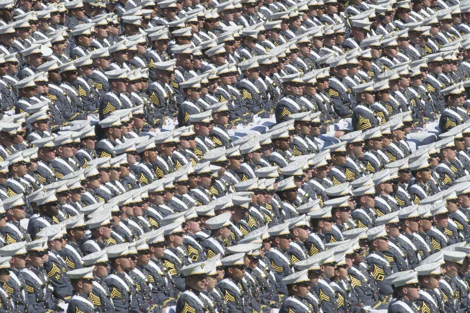 West Point cadets at the 2015 graduation ceremony.