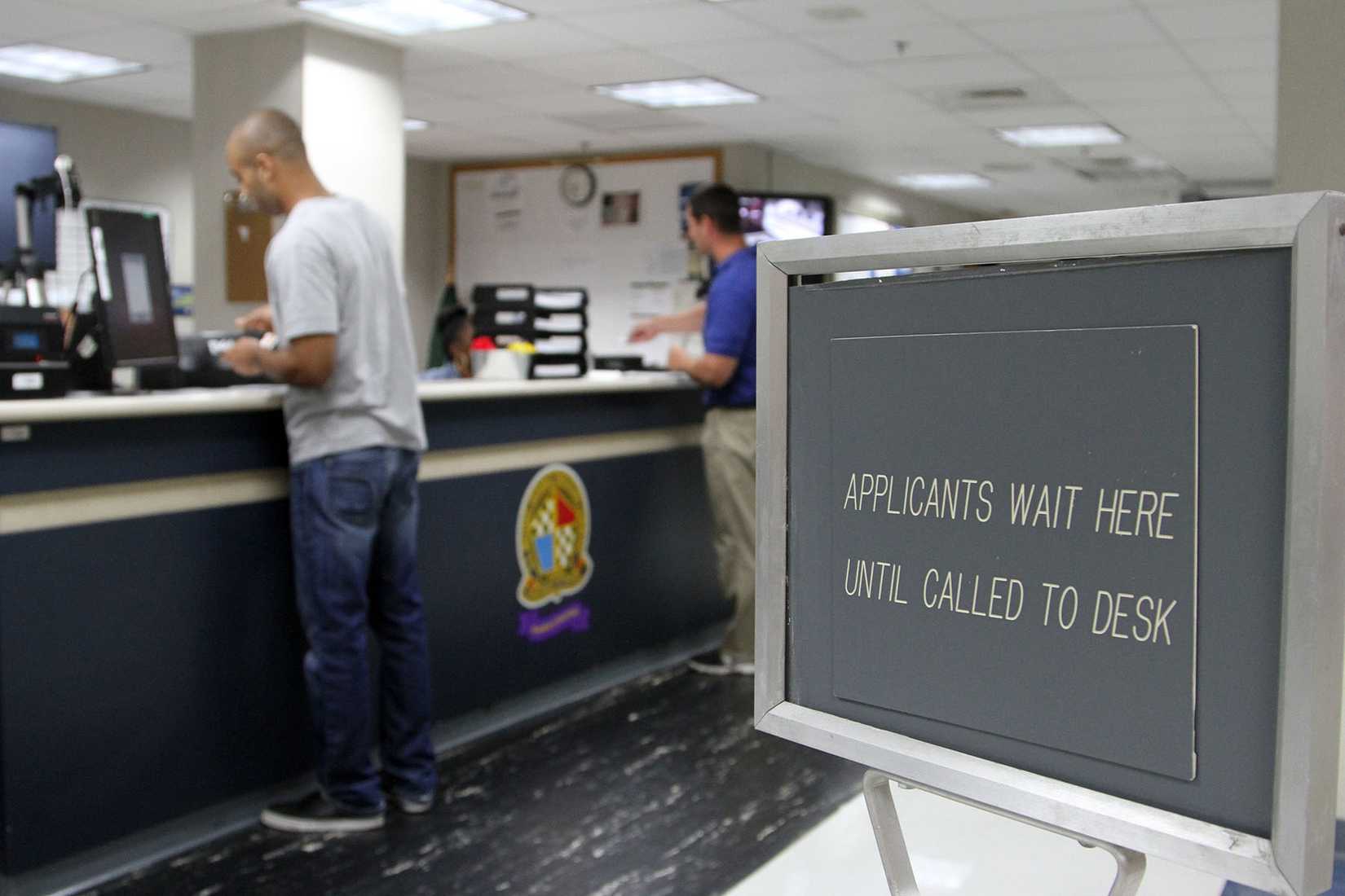 Applicants go through processing at MEPS station