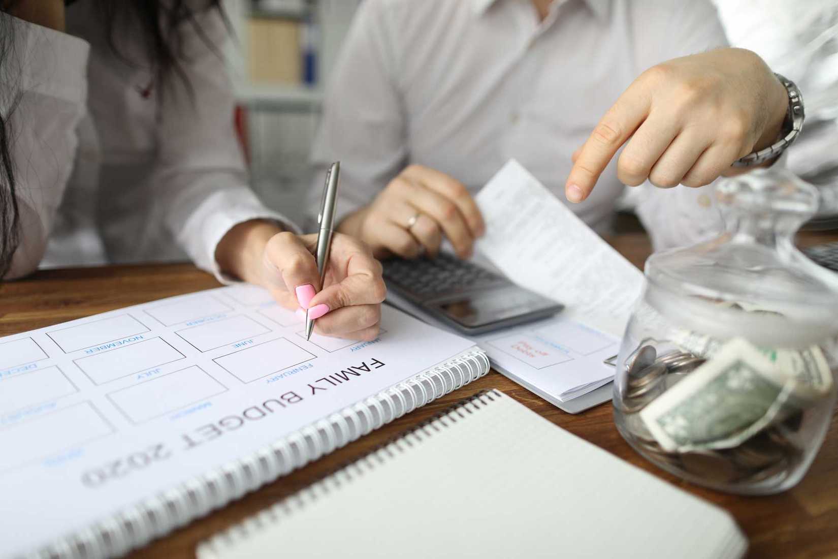 Couple discussing budget
