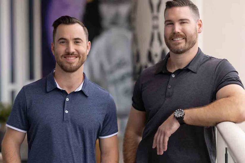 Travis Gardner (left) and Tucker Burns are Air Force and Army veterans, respectively, who founded The Charge Stately Apparel in 2021. (Courtesy of The Charge)