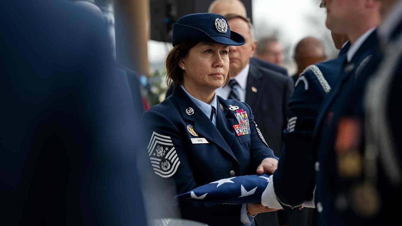 The Air Force's First Female Enlisted Leader Broke the 'Brass Ceiling.'  Here's Her View on Retirement.