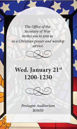 Defense Contractors Report Invite to Pentagon's Christian Prayer Service