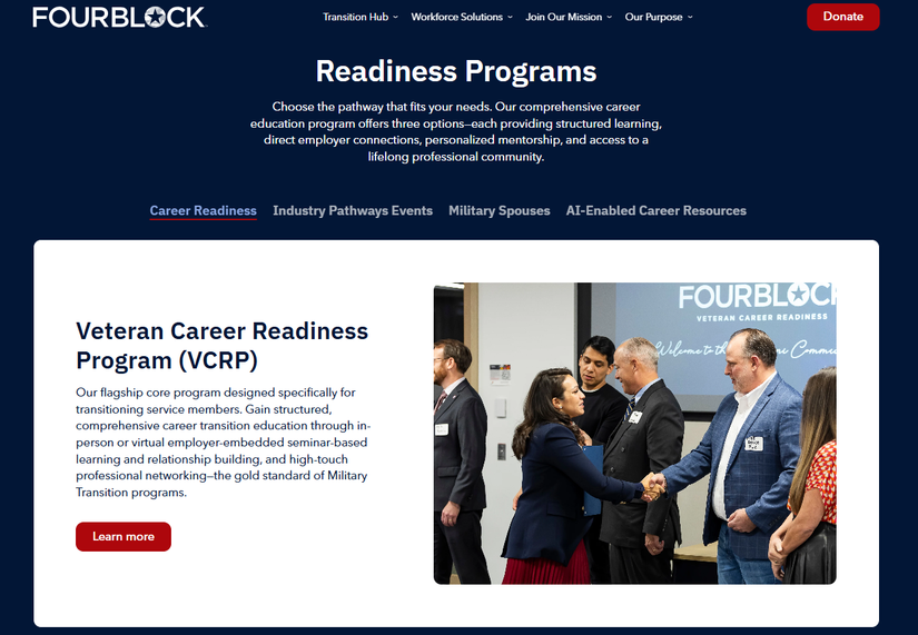 Four Program Website Redefining Purpose Beyond the Uniform with FourBlock