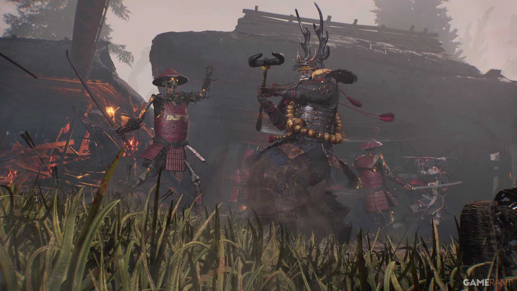 Nioh 3 cutscene skeleton vs samurai