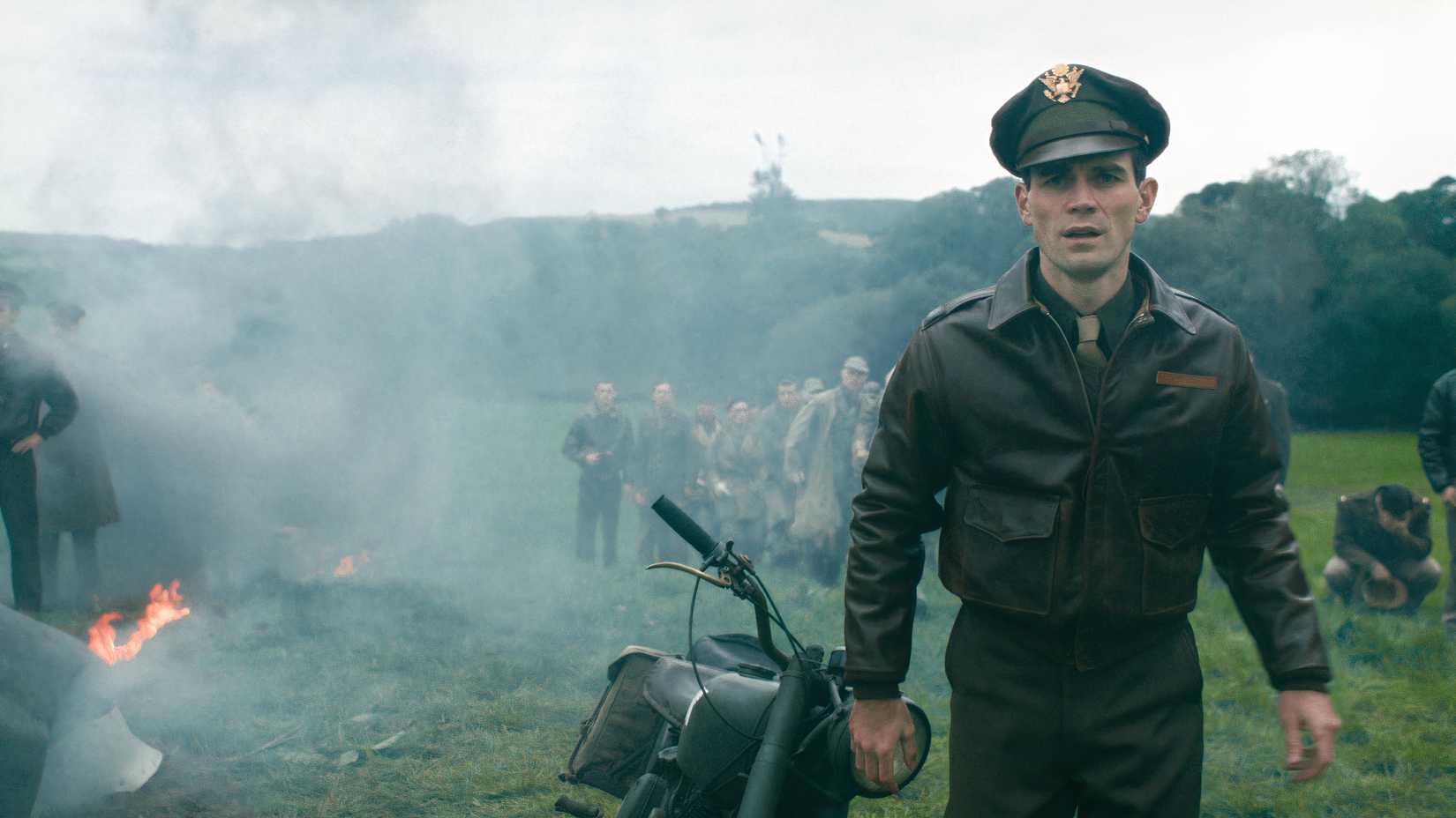 KJ Apa portrays Jimmy Stewart in uniform during a World War II-era scene from JIMMY.
