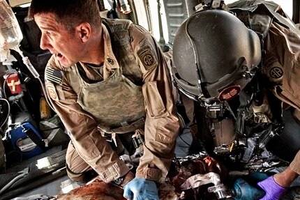 Unidentified U.S. Army medic responding to a combat casualty incident. (RESPOND-US).