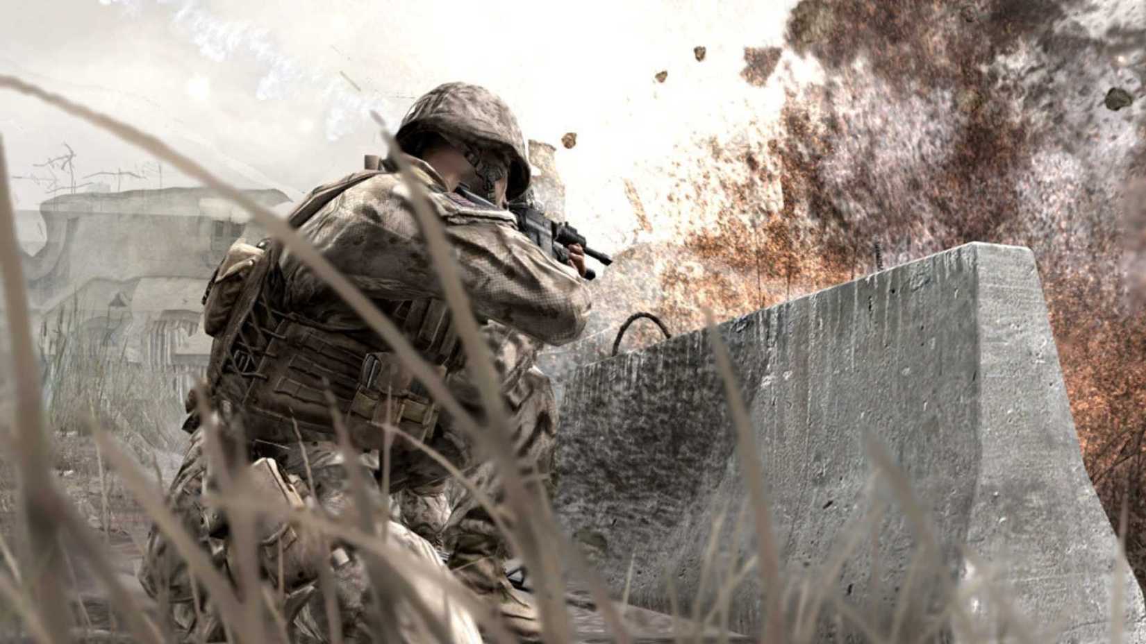 Taking cover in Call of Duty 4 Modern Warfare