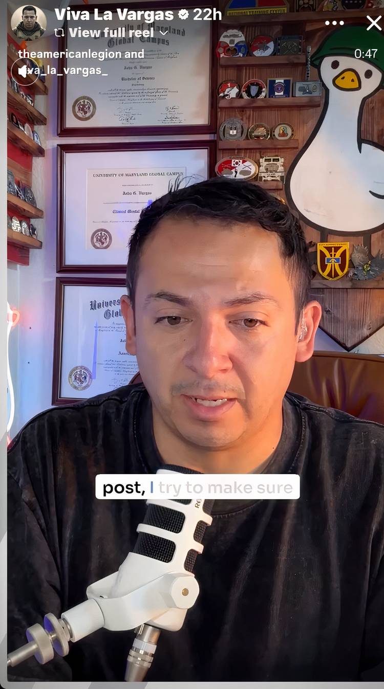 Staff Sgt.Johnny Vargas has roughly 400,000 followers across his 'Viva La Vargas' social media platforms (Facebook).