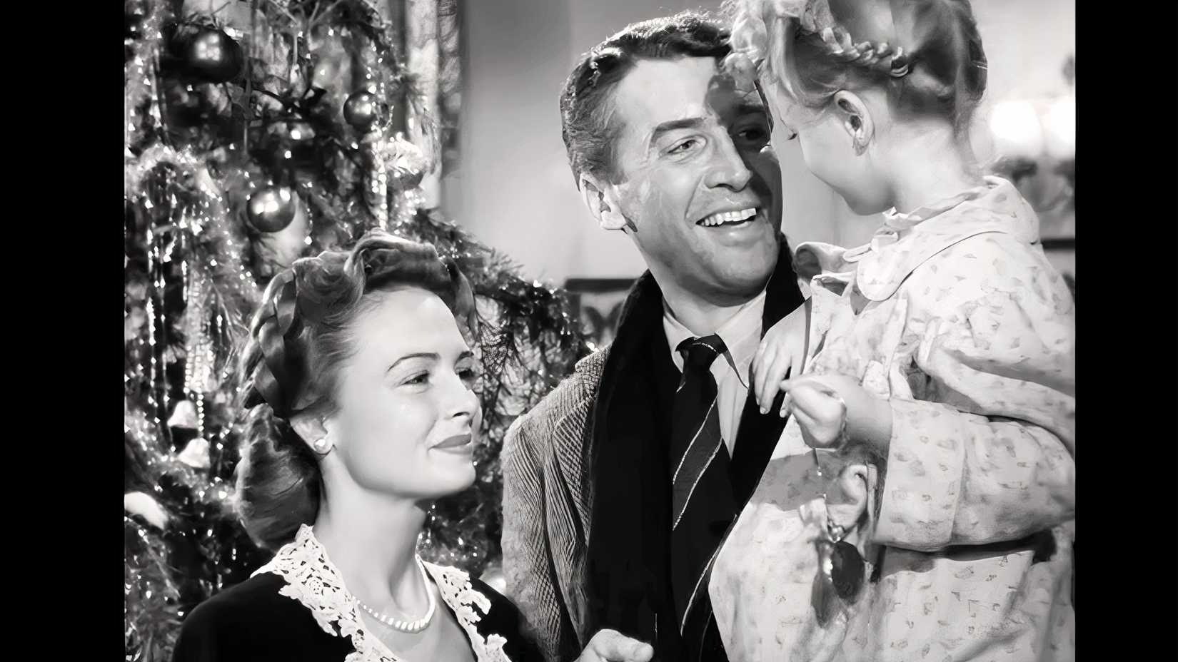 Jimmy Stewart appears as George Bailey in a scene from It’s a Wonderful Life.