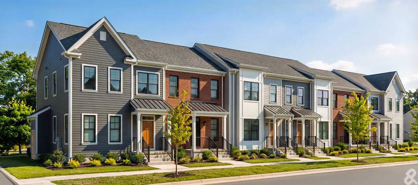 Ft. Leavenworth's 'New Kansa' development of on-base town homes for military families (The Michael's Organization).