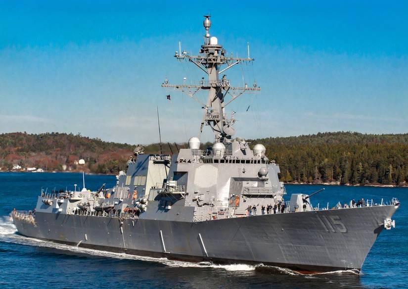Guided-missile destroyer USS Rafael Peralta, commissioned in 2017 (Marine Corps).