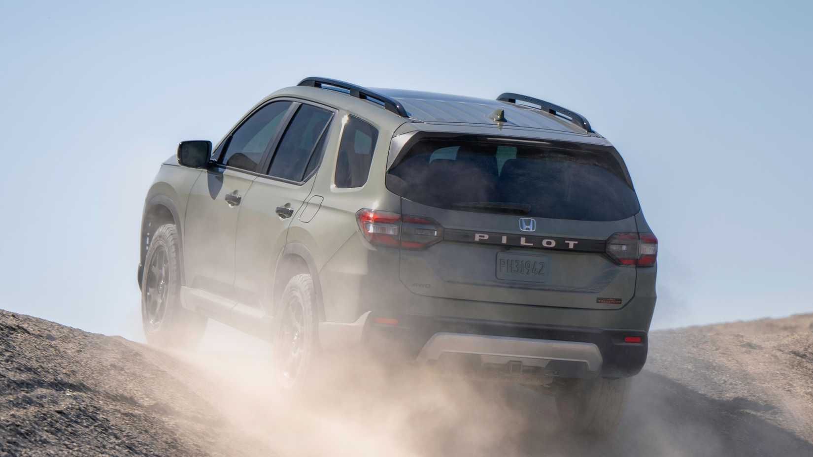 2026 Honda Pilot Trailsport Exterior rear driving off road