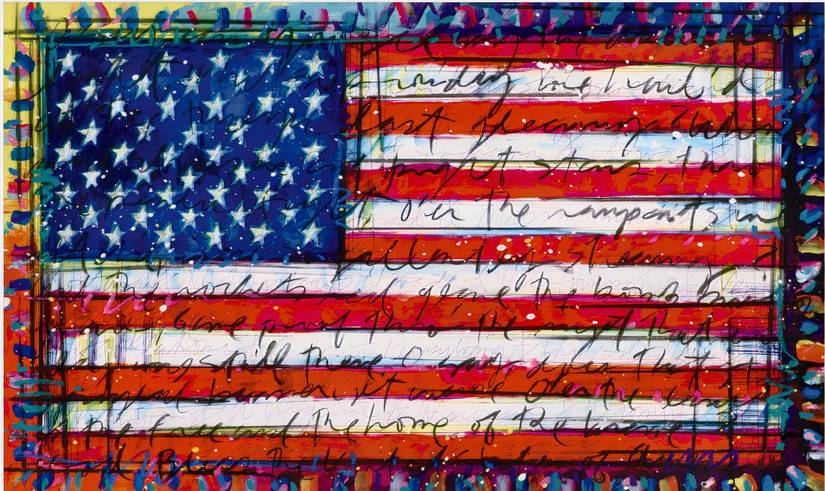 Prints of 'Yanke Doodle II' is an artistic interpretation of the American Flag being sold to commemorate America's 250th birthday. (Park West Gallery).