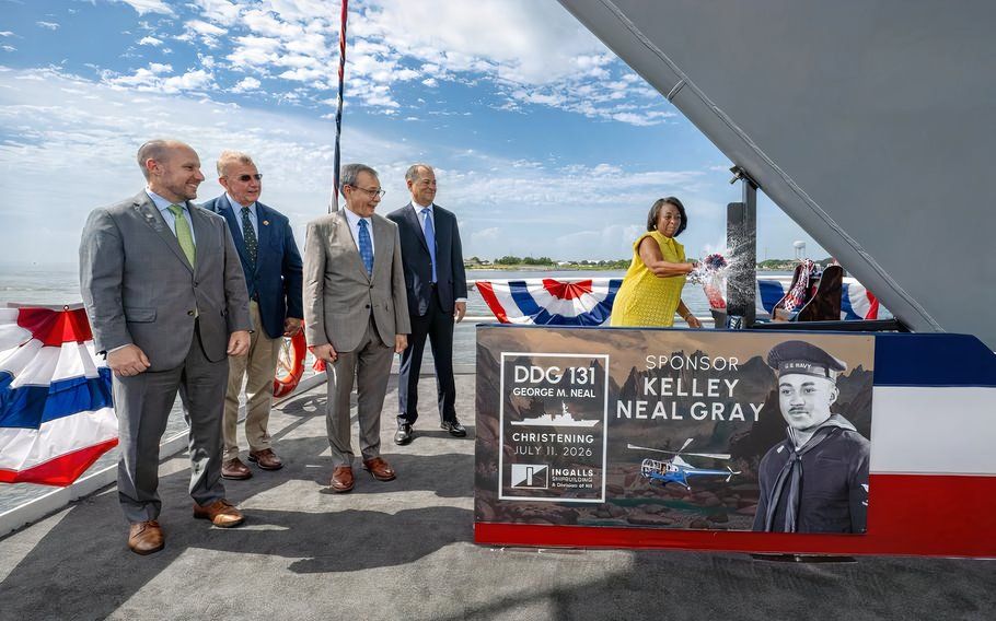 Navy Officially Christens Missile Destroyer For Korean War Hero Who 'Left No Man Behind'