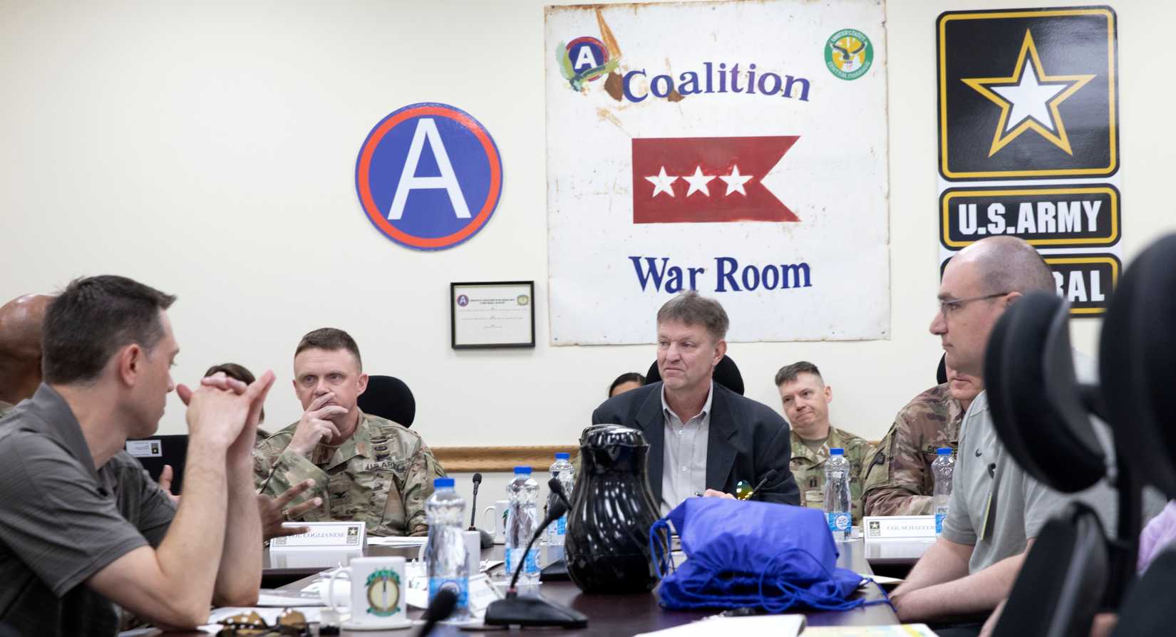 Stars and Stripes Personnel Meet Journalist in Kuwait