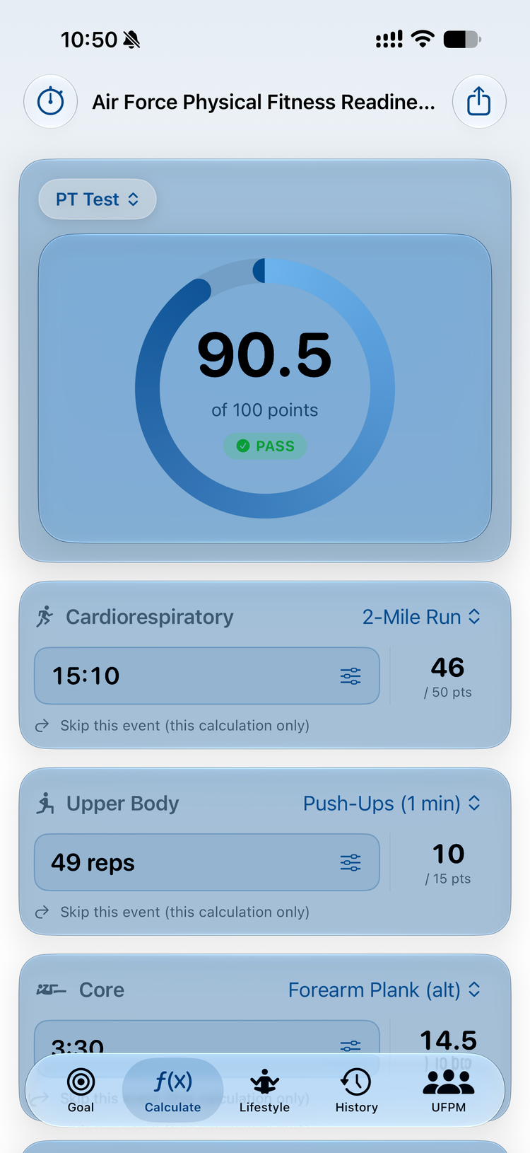 Air Force Capt. Zachary Hicks developed the free 'Military Fitness Score' app to help users pass branch specific fitness tests. (Zachary Hicks).