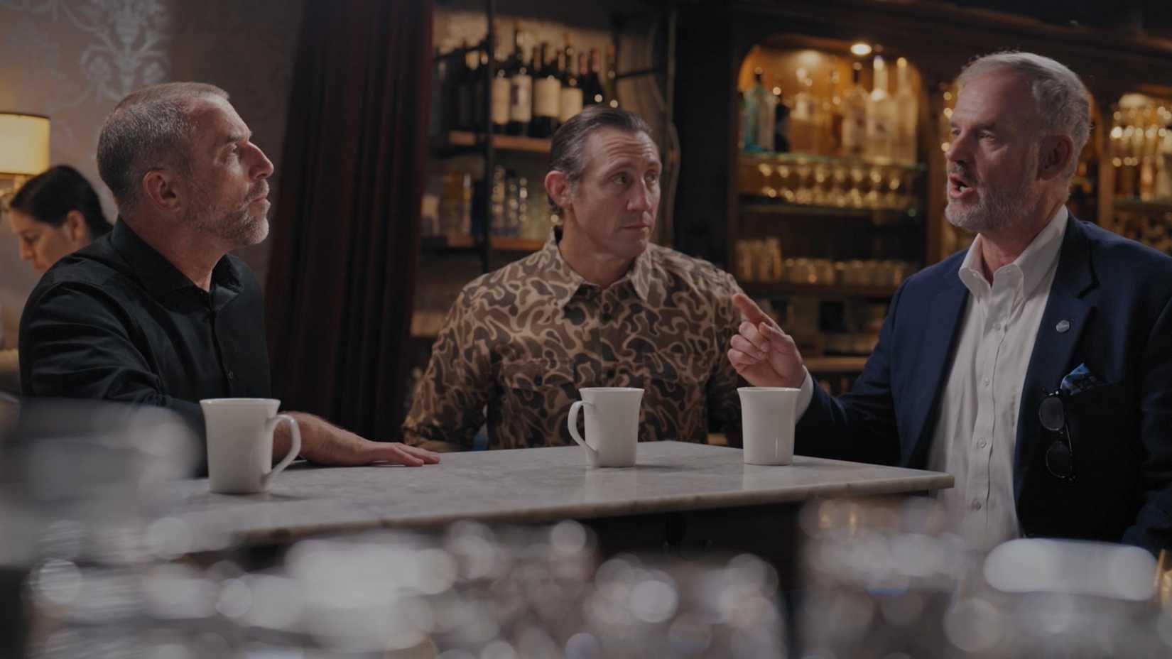 Army veterans Jeff Tiegs, Tim Kennedy and David Johnson sit together during an interview for Paramount+ series Special Ops: True.