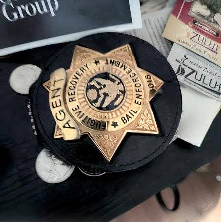 The FBI Los Angeles released a picture of a badge found in the home of Jeanine John Taele, a 38 year old Marine veteran, charged in connection to suspicious behavior at Trump National Golf Course in Southern California. (FBI).