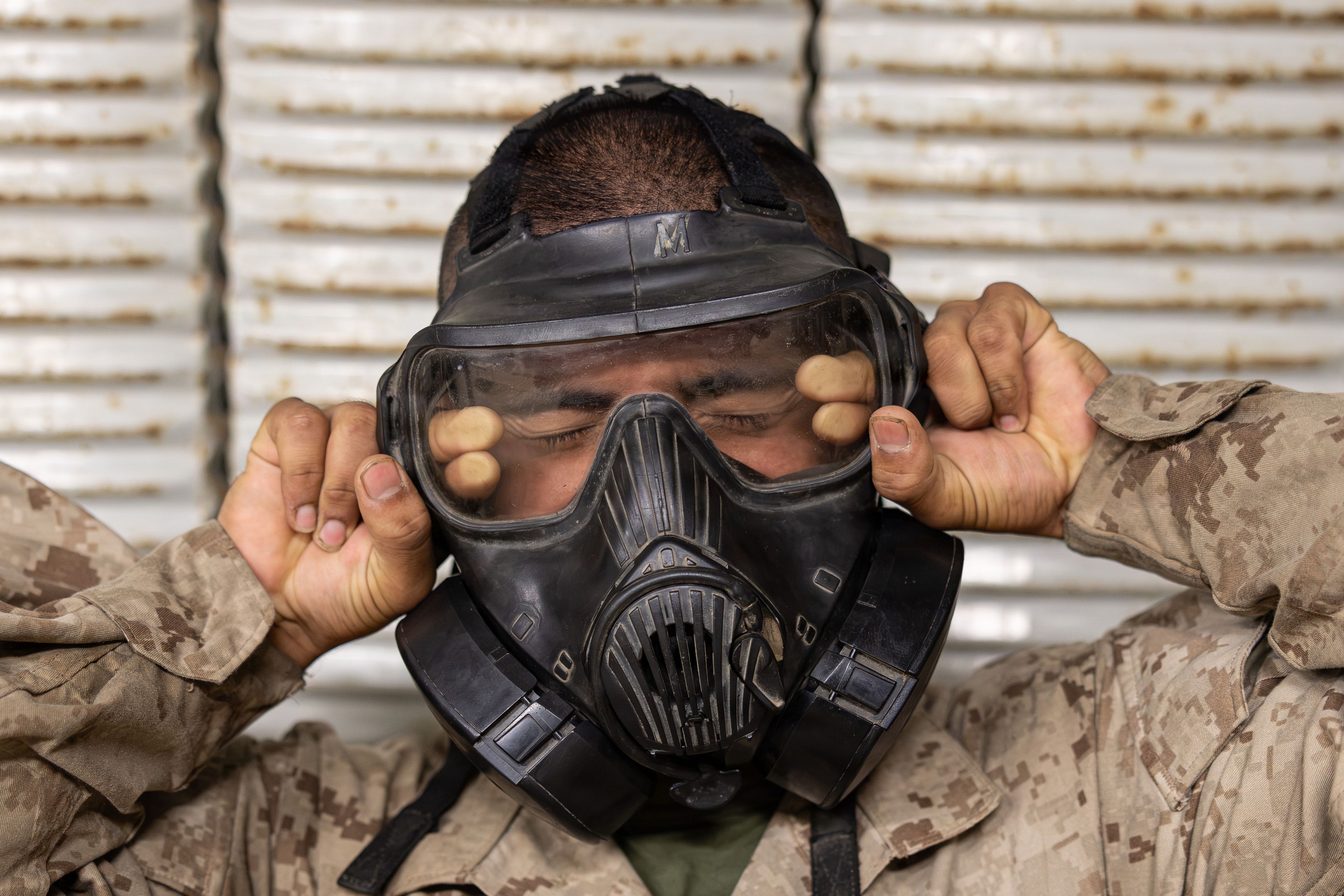 Marine Corps Requires Annual Gas Mask Fit Tests for All Marines