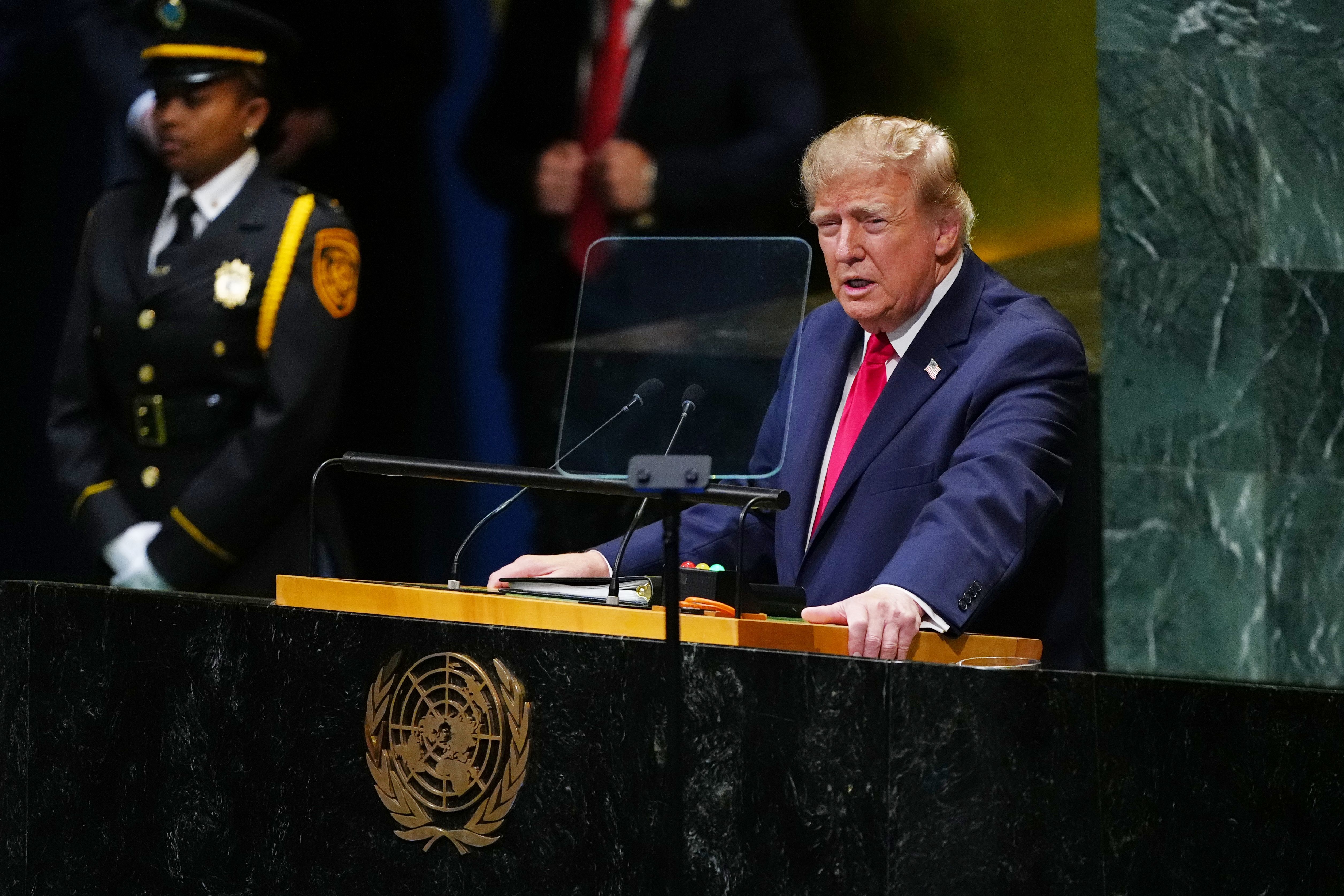 Trump in Address to World Leaders at UN Defends His Decision to Start War Against Iran