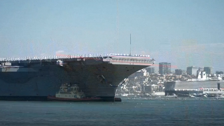Families Watch on as USS Lincoln Returns Home After Long Deployment
