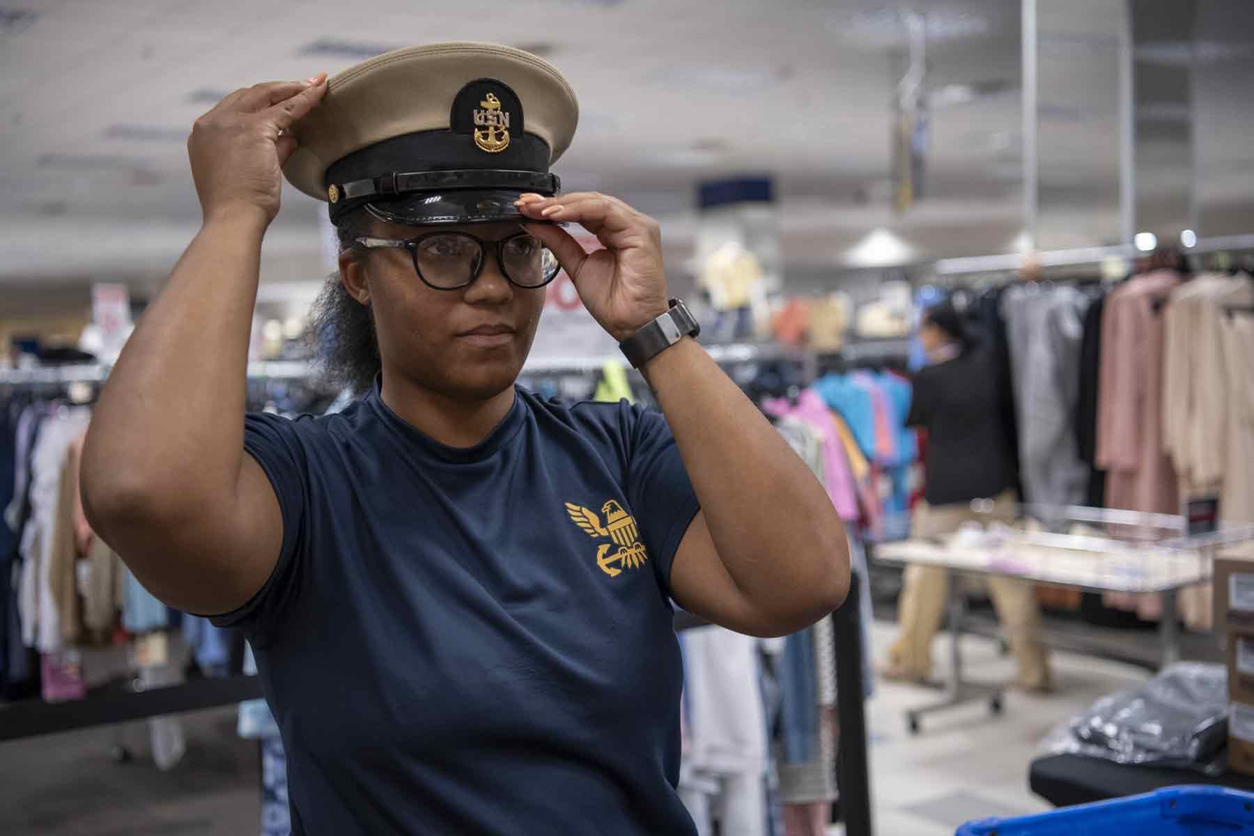 female navy dress blues The Navy's new female uniforms draw fire at the Academy: 'Why are women made to look like men?'