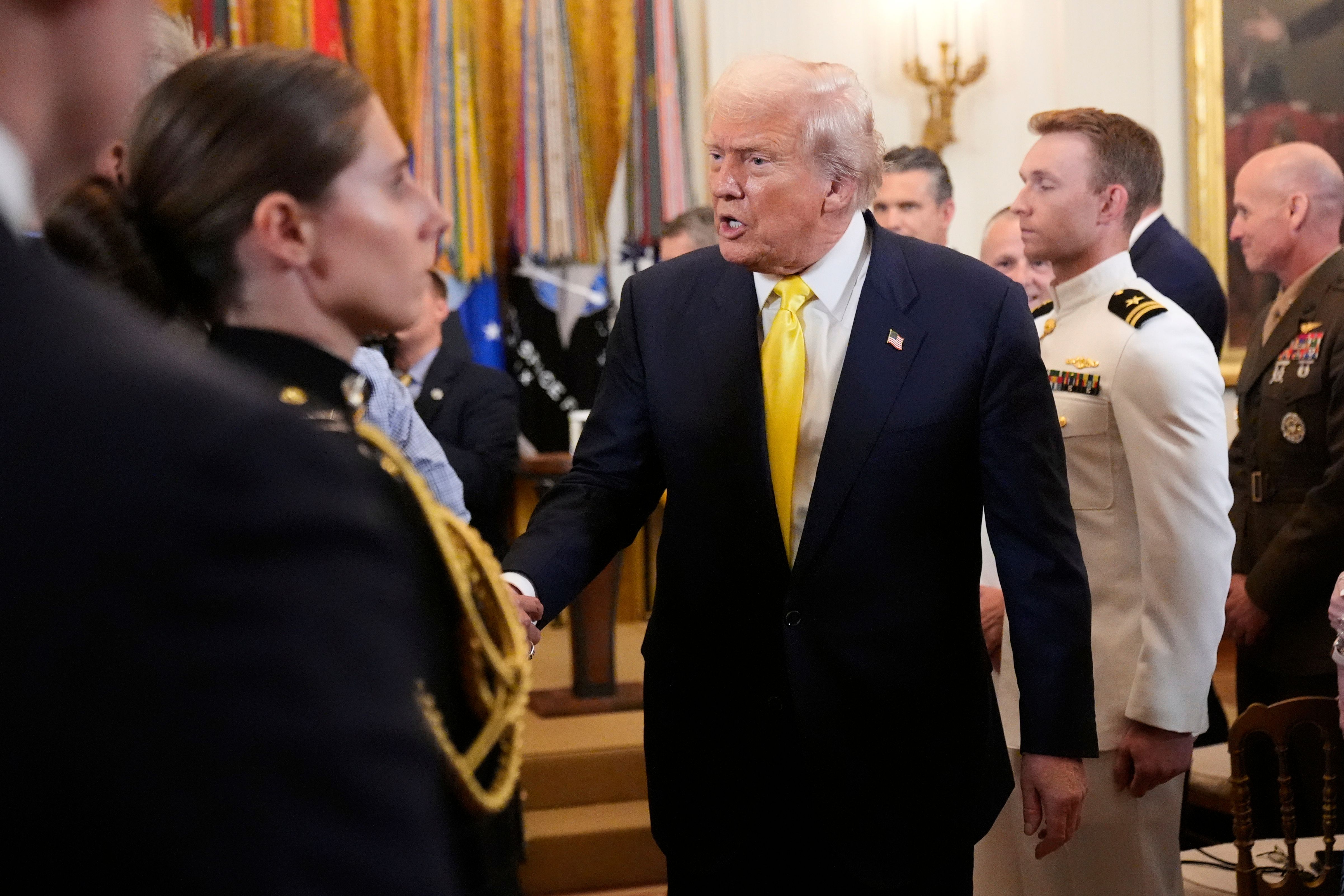 Trump Honors Purple Heart Recipients, Including 3 Who Sent Him