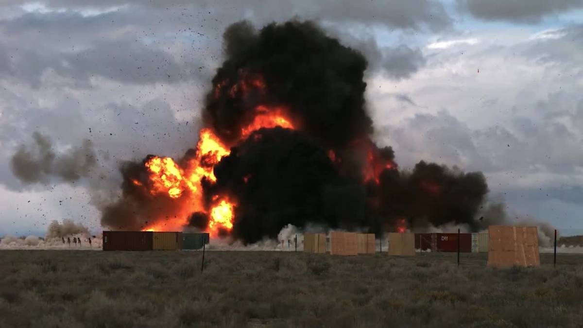 Massive Explosion with Visible Shockwave at Army Proving Ground