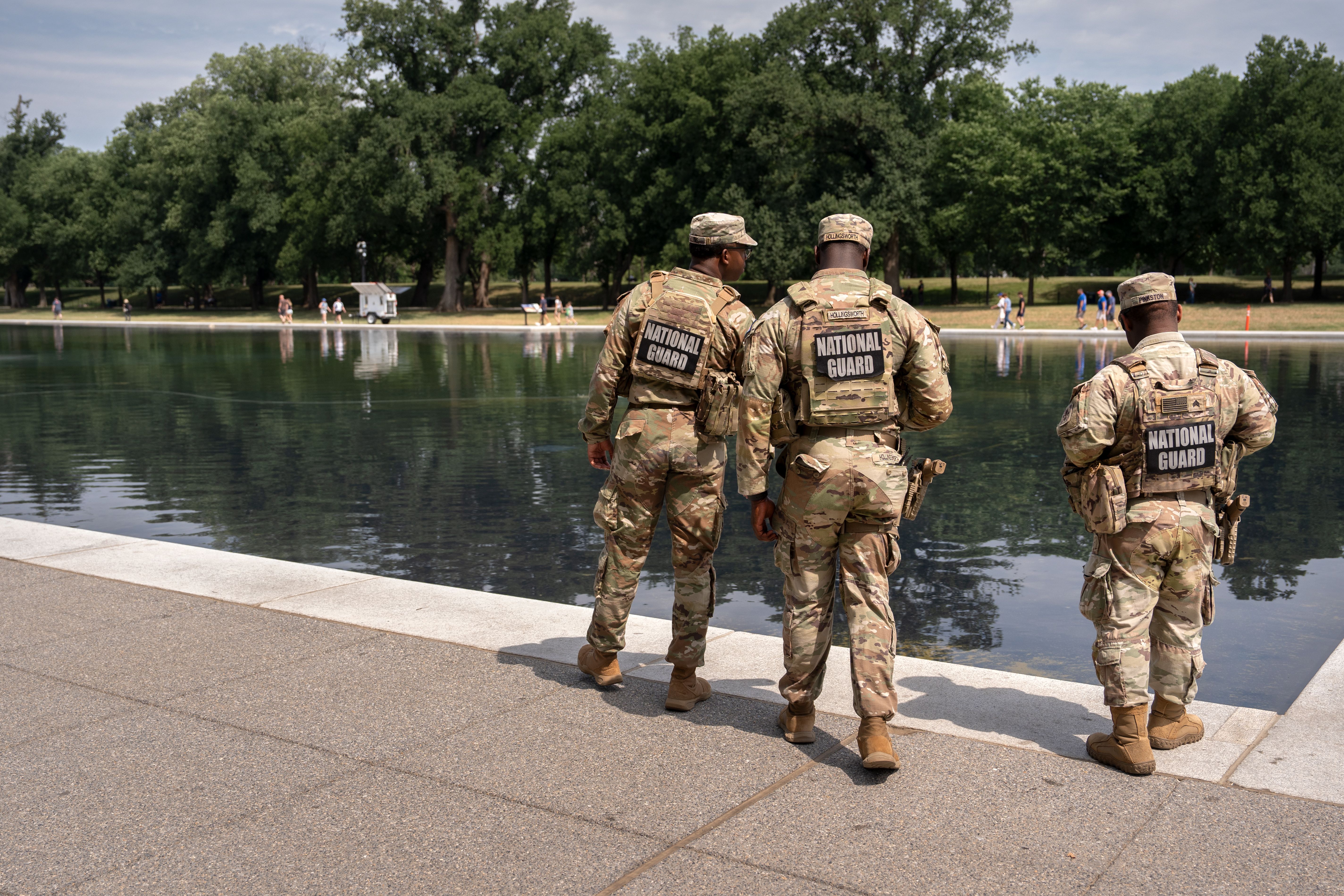 Trump Says 6 People Have Been Arrested for Damaging the Reflecting Pool