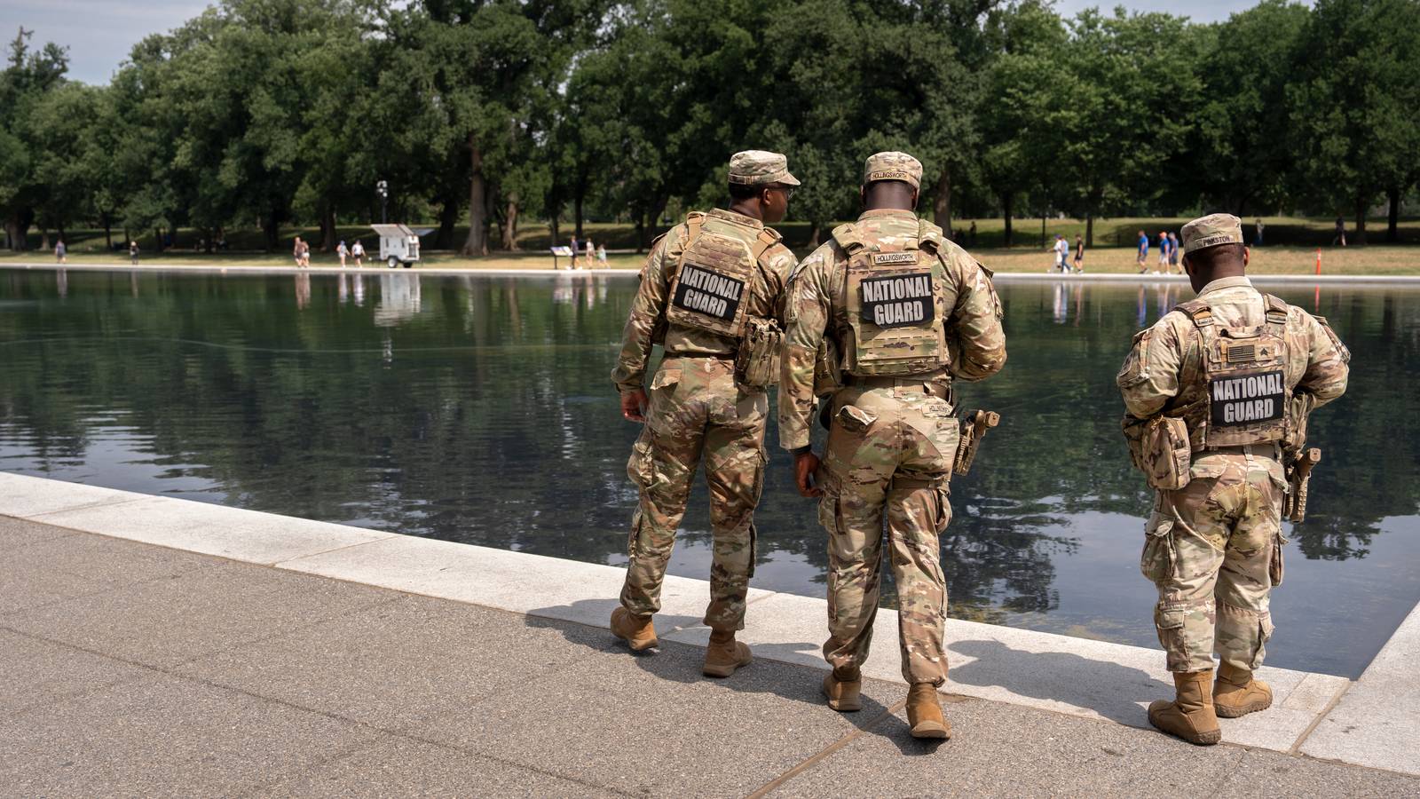 Trump Says 6 People Have Been Arrested for Damaging the Reflecting Pool
