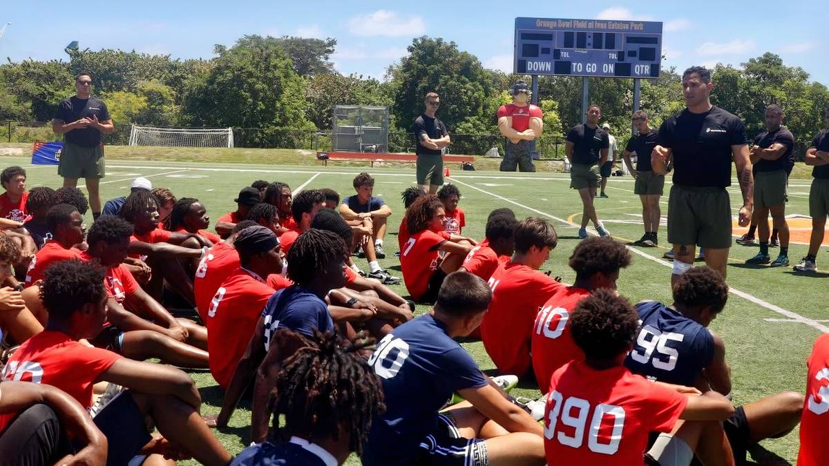 Free Football Camp Uses Marine Corps Training to Build Future Leaders Free Football Camp Uses Marine Corps Training to Build Future Leaders