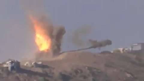 Antitank Weapon Sets Tank on Fire