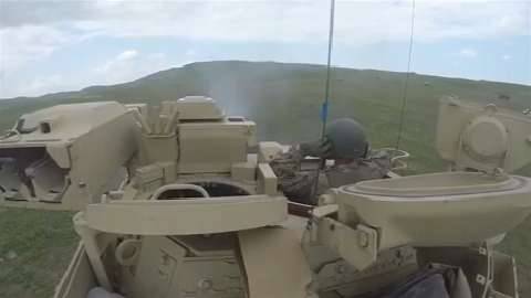 US Army Bradley Fighting Vehicle in Action