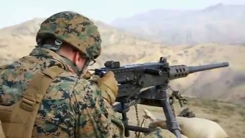 Machine Gun Range Fan Marines at Machine Gun Range