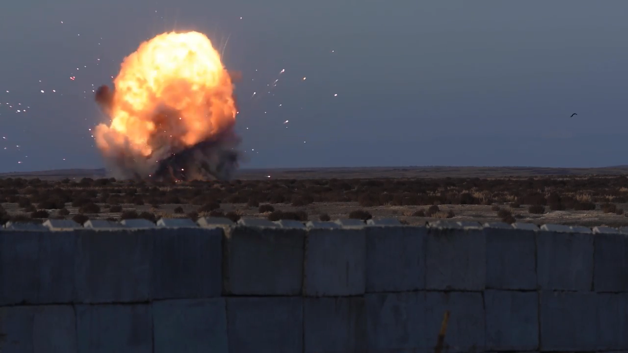 Air Force Bomb Team Detonates Crates of Explosives