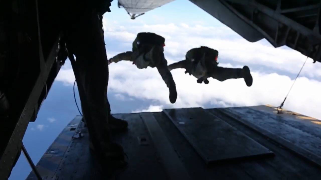 Look Out Below: Marines Execute Free-Fall Jump Training in Okinawa