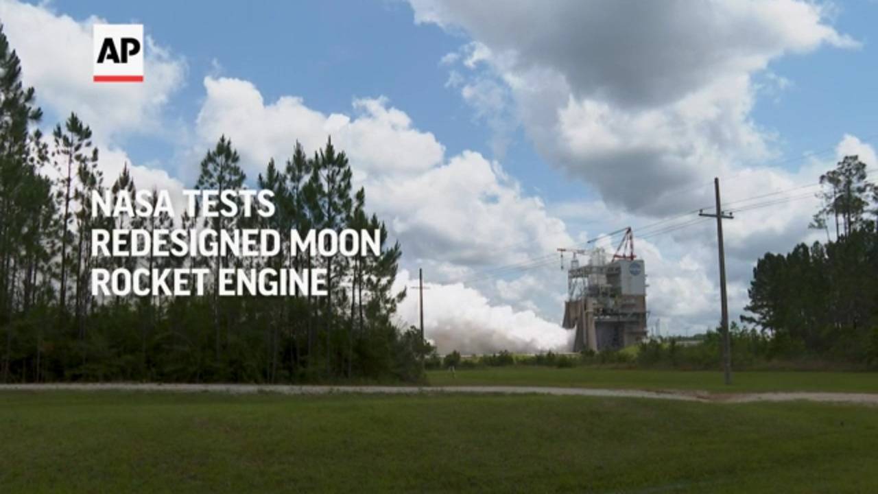 NASA Tests Redesigned Moon Rocket Engine
